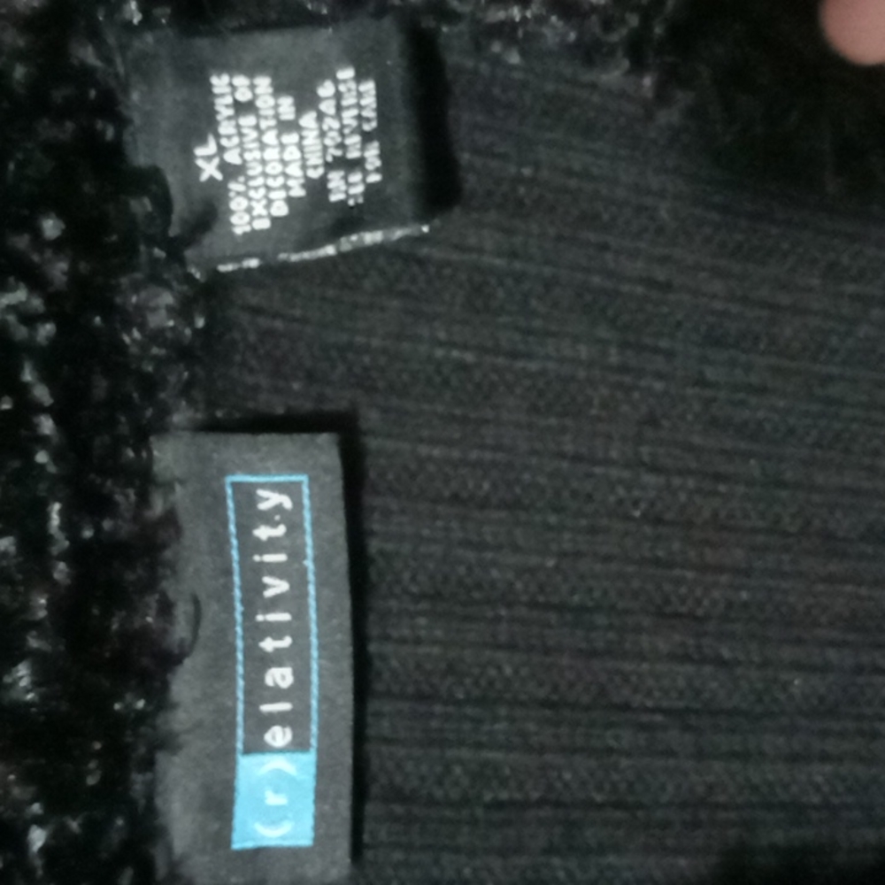 Relativity Long Black Knit Full Button Sweater W … - image 6